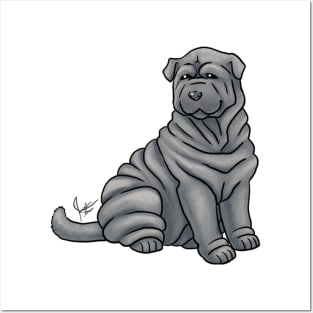 Dog - Chinese Shar-Pei - Gray Posters and Art